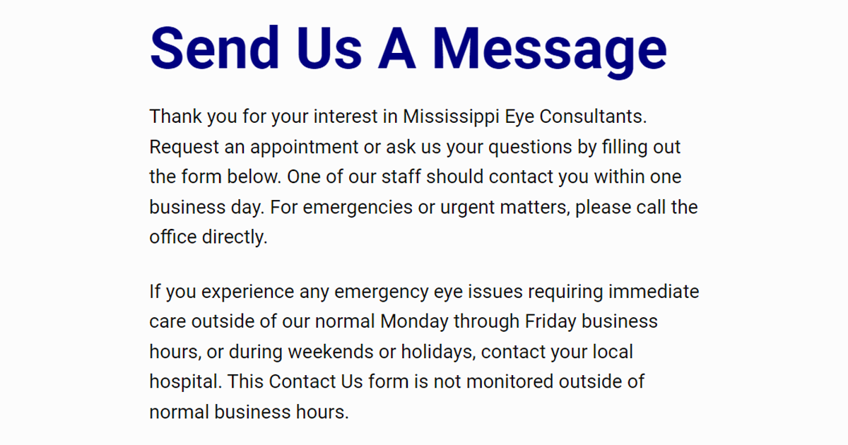 Contact Us | Mississippi Eye Consultants